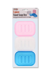 3PC TRAVEL SOAP HOLDER ASSTD COL.